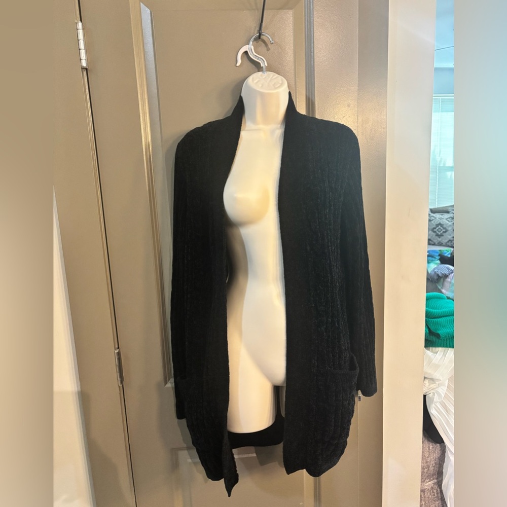 Matty M Black Open-Front Cardigan